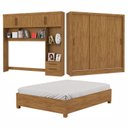 Ver imagem 3 de Guarda-roupa Casal Modulado 4 Portas com Cama Santiago 3 Portas 5 Gavetas