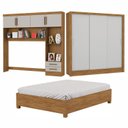Ver imagem 3 de Guarda-roupa Casal Modulado 4 Portas com Cama Santiago 3 Portas 5 Gavetas