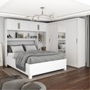 Ver imagem 1 de Guarda-Roupa Casal Modulado 4 Portas com Cama Santiago 3 Portas com Espelho 5 Gavetas Branco