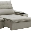 Ver imagem 7 de Sofá Retrátil Reclinável para Sala 4 Lugares 270cm Niels F04 Veludo Bege - Lyam Decor