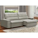 Ver imagem 2 de Sofá Retrátil Reclinável para Sala 4 Lugares 270cm Niels F04 Veludo Bege - Lyam Decor