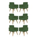Ver imagem 1 de Kit 06 Cadeiras Poltronas Decorativa - Escritório - Recepção Cor:verde