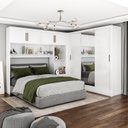 Ver imagem 1 de Guarda-Roupa Casal Modulado 4 Portas Santiago 3 Portas Plus 5 Gavetas com Espelho Branco