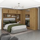 Ver imagem 1 de Guarda-Roupa Casal Modulado 4 Portas Santiago 3 Portas Plus 5 Gavetas com Espelho Marrom/Cinamomo