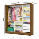Ver imagem 4 de Guarda-Roupa Casal Modulado 4 Portas Santiago 3 Portas Plus 5 Gavetas com Espelho Marrom/Cinamomo