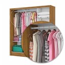 Ver mais imagens de Guarda-Roupa Casal Modulado 4 Portas Santiago 3 Portas Plus 5 Gavetas com Espelho Bege/Cinamomo/Off White