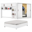 Ver imagem 3 de Guarda-Roupa Casal Modulado 4 Portas com Cama Santiago 3 Portas Plus 5 Gavetas com Espelho Branco