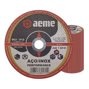 Disco Corte Fino Aeme Dci 512 7x1/16x7/8 (178x1.6x22.22) 50 Unidades