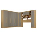 Ver imagem 2 de Guarda-Roupa de Canto Modulado 11 Portas 2 Gavetas Brasil Cinza/Jequitibá/Granizo