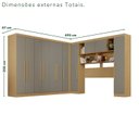Ver imagem 4 de Guarda-Roupa de Canto Modulado 11 Portas 2 Gavetas Brasil Cinza/Jequitibá/Granizo