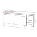 Ver imagem 3 de Balcão para Cooktop 5 Bocas Fran Branco e Armário Bruna 118 Cm Cozinha Gabinete Branco com Tampo