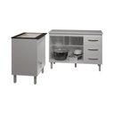 Ver imagem 6 de Balcão para Cooktop 5 Bocas Fran Branco e Armário Bruna 118 Cm Cozinha Gabinete Branco com Tampo