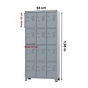 Ver imagem 2 de Armário Locker para Vestiário 12 Portas Pequenas Cinza