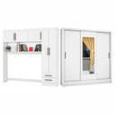Ver imagem 2 de Guarda-Roupa Casal Modulado 5 Portas Santiago 3 Portas com Espelho 5 Gavetas Branco