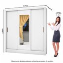 Ver imagem 6 de Guarda-Roupa Casal Modulado 5 Portas Santiago 3 Portas com Espelho 5 Gavetas Branco