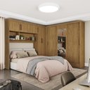 Ver imagem 1 de Guarda-Roupa Casal Modulado 5 Portas Santiago 3 Portas com Espelho 5 Gavetas Marrom/Cinamomo