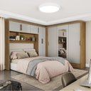 Ver imagem 1 de Guarda-Roupa Casal Modulado 5 Portas Santiago 3 Portas com Espelho 5 Gavetas Bege/Cinamomo/Off White