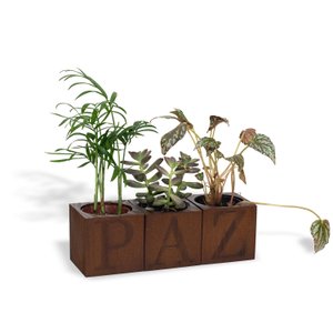 CACHEPOT PARA PLANTA EM PINUS 3 VASOS PAZ