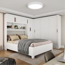 Ver imagem 1 de Guarda-Roupa Casal Modulado 5 Portas com Cama Santiago 3 Portas 5 Gavetas Branco