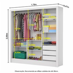 Guarda-roupa Casal Modulado 5 Portas com Cama Santiago 3 Portas 5 Gavetas - 5
