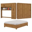 Ver imagem 3 de Guarda-Roupa Casal Modulado 5 Portas com Cama Santiago 3 Portas 5 Gavetas Marrom/Cinamomo