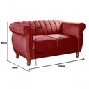 Ver imagem 6 de Sofá Realeza 4 Lugares Fixo 2+1+1 110cm Bordô Suede Estrutura Madeira Bella Decor