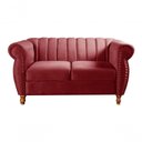 Ver imagem 3 de Sofá Realeza 4 Lugares Fixo 2+1+1 110cm Bordô Suede Estrutura Madeira Bella Decor