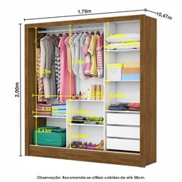 Guarda-roupa Casal Modulado 5 Portas com Cama Santiago 3 Portas 5 Gavetas - 5