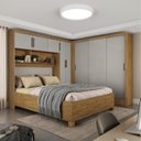 Ver imagem 1 de Guarda-Roupa Casal Modulado 5 Portas com Cama Santiago 3 Portas 5 Gavetas Bege/Cinamomo/Off White