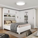 Ver imagem 1 de Guarda-Roupa Casal Modulado 5 Portas com Cama Santiago 3 Portas com Espelho 5 Gavetas Branco