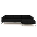 Ver imagem 7 de Sofá Bipartido Sala de Estar Kiara 292cm Chaise Direito Pés de Ferro Couro Preto G52 - Gran Belo