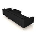 Ver imagem 6 de Sofá Bipartido Sala de Estar Kiara 292cm Chaise Direito Pés de Ferro Couro Preto G52 - Gran Belo