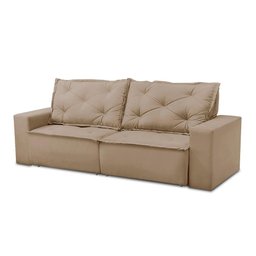 Sofá Retrátil e Reclinável 2 Lugares com Molas 1,50m Aline Suede Cappuccino Rover & Beato - 1