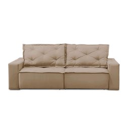 Sofá Retrátil e Reclinável 2 Lugares com Molas 1,50m Aline Suede Cappuccino Rover & Beato - 4