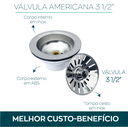 Ver imagem 6 de Kit Dispenser Dosador Detergente 500ml de Embutir E Valvula Americana 3 1/2 Ralo Para Pia Cozinha
