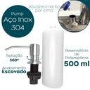 Ver imagem 4 de Kit Dispenser Dosador Detergente 500ml de Embutir E Valvula Americana 3 1/2 Ralo Para Pia Cozinha