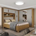 Ver imagem 1 de Guarda-Roupa Casal Modulado 5 Portas com Cama Santiago 3 Portas Plus 5 Gavetas com Espelho Bege/Cinamomo/Off White