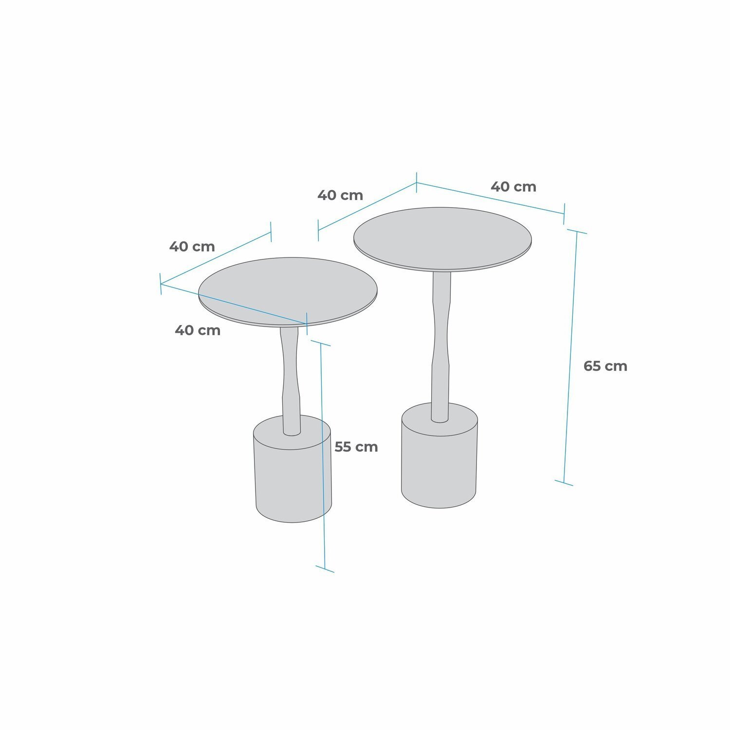 Conjunto Mesa de Canto Parma 65cm X 40cm X 40 Cm - 3