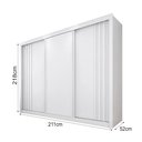 Ver imagem 3 de Guarda-Roupa 3 Portas Portas Ripadas Milano MDF Branco