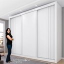 Ver mais imagens de Guarda-Roupa 3 Portas Portas Ripadas Milano MDF Branco