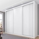 Ver imagem 1 de Guarda-Roupa 3 Portas Portas Ripadas Milano MDF Branco