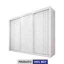 Ver imagem 4 de Guarda-Roupa 3 Portas Portas Ripadas Milano MDF Branco