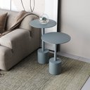Ver imagem 1 de Conjunto Mesa Lateral de Canto Parma 100% MDF 65cm x 40cm x 40cm Cinza