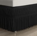 Ver imagem 2 de Saia para Cama Box Casal King Preto Elástico Duplo