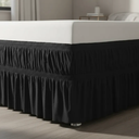 Ver imagem 3 de Saia para Cama Box Casal King Preto Elástico Duplo