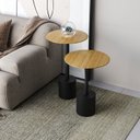 Ver imagem 1 de Conjunto Mesa Lateral de Canto Parma 100% MDF 65cm x 40cm x 40cm Marrom