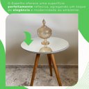 Ver imagem 5 de Mesa de Apoio Lateral 100% MDF 45cm x 45cm x 62cm Esmeralda Branco