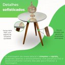 Ver imagem 4 de Mesa de Apoio Lateral 100% MDF 45cm x 45cm x 62cm Esmeralda Branco