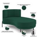 Ver imagem 3 de Sofá Chaise Longue Sala de Estar Living Lucca Direito D02 Veludo Verde C-303 - Lyam Decor