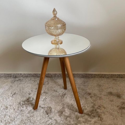 Mesa Lateral 50cm x 50cm x 62cm Esmeralda Branco